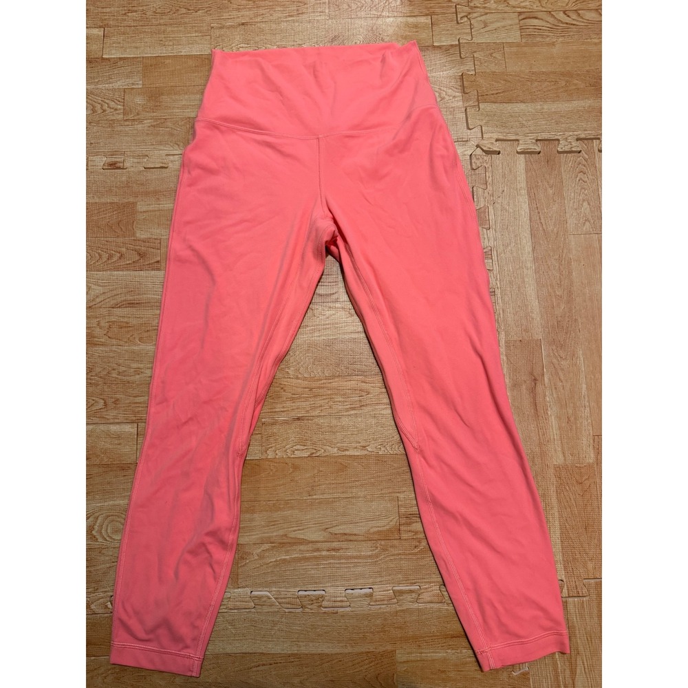 Lululemon Align High-Rise Pant 25" Sunset Orange Coral Pink Nulu Leggings Size 8